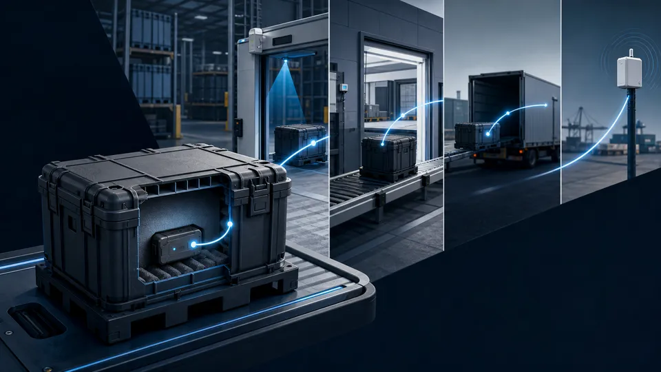 Flusso IoT per tracciare container e merci tra magazzino, trasporto e area portuale